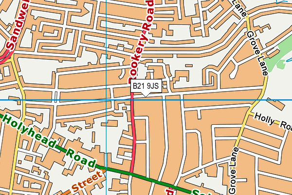 B21 9JS map - OS VectorMap District (Ordnance Survey)