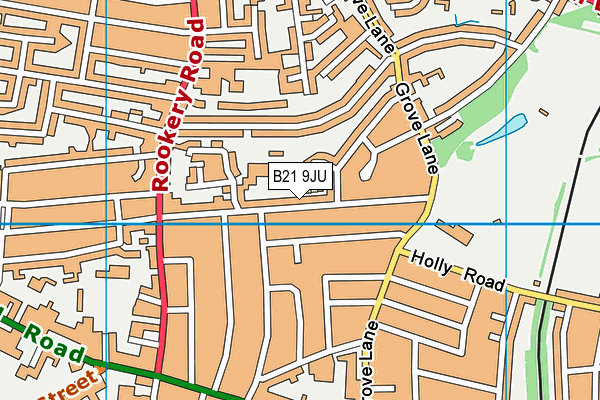 B21 9JU map - OS VectorMap District (Ordnance Survey)