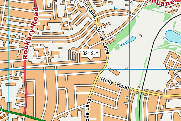 B21 9JY map - OS VectorMap District (Ordnance Survey)