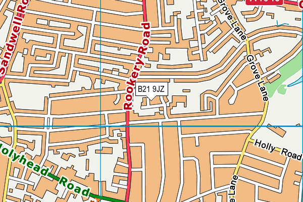 B21 9JZ map - OS VectorMap District (Ordnance Survey)