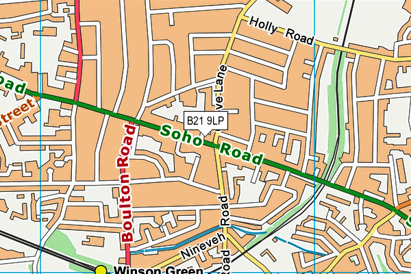 B21 9LP map - OS VectorMap District (Ordnance Survey)