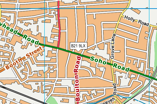 B21 9LX map - OS VectorMap District (Ordnance Survey)