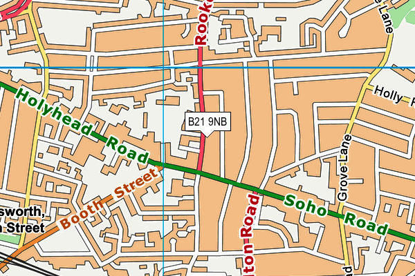 B21 9NB map - OS VectorMap District (Ordnance Survey)