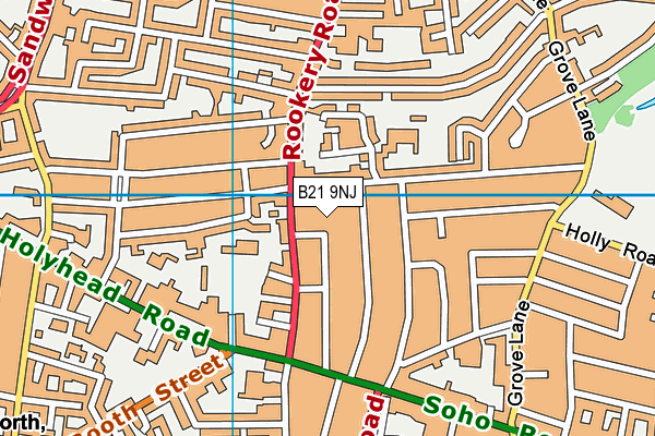 B21 9NJ map - OS VectorMap District (Ordnance Survey)