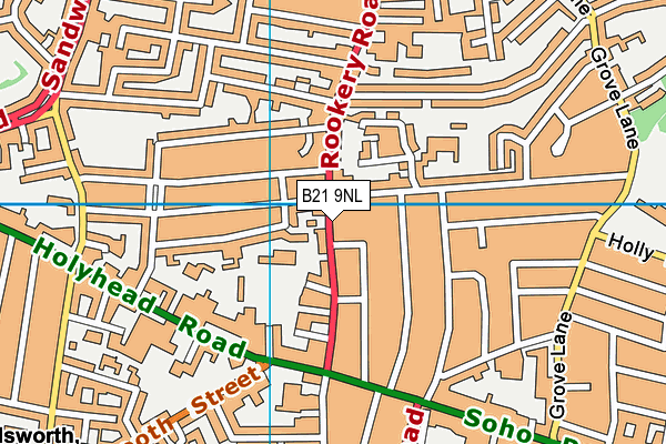 B21 9NL map - OS VectorMap District (Ordnance Survey)