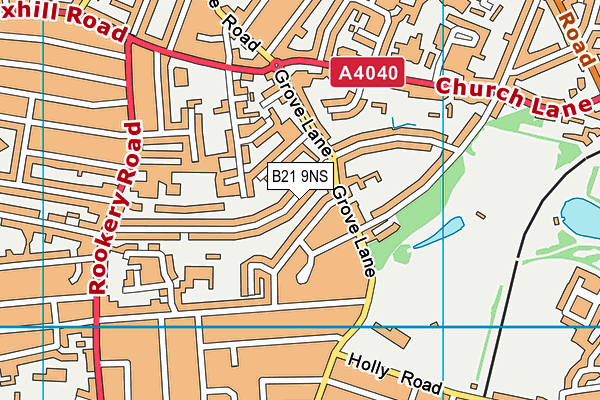 B21 9NS map - OS VectorMap District (Ordnance Survey)