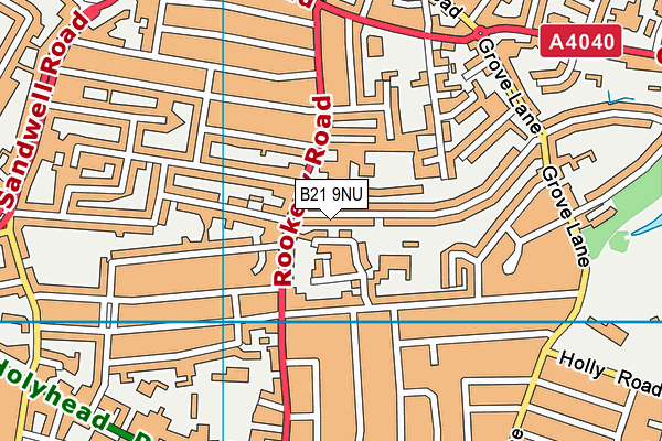 B21 9NU map - OS VectorMap District (Ordnance Survey)