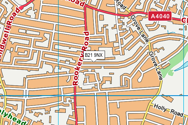 B21 9NX map - OS VectorMap District (Ordnance Survey)