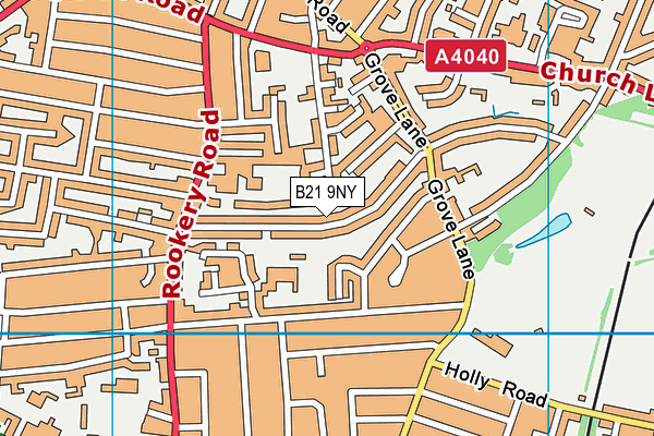 B21 9NY map - OS VectorMap District (Ordnance Survey)