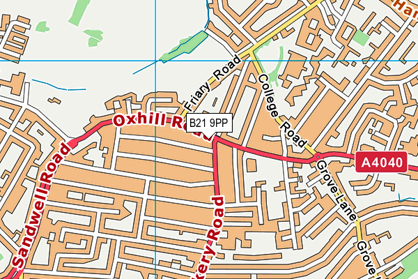 B21 9PP map - OS VectorMap District (Ordnance Survey)