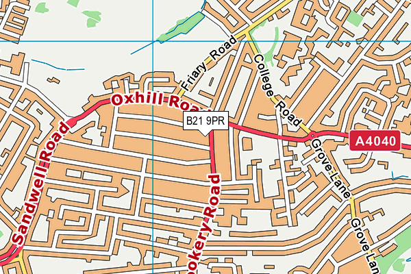 B21 9PR map - OS VectorMap District (Ordnance Survey)