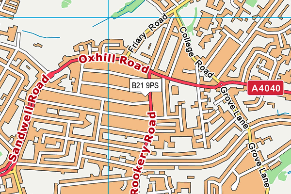 B21 9PS map - OS VectorMap District (Ordnance Survey)