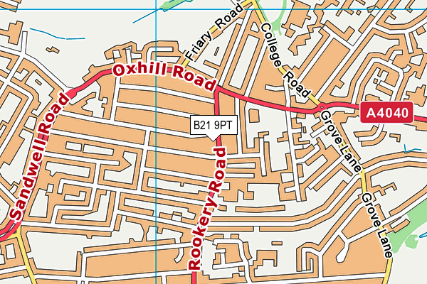 B21 9PT map - OS VectorMap District (Ordnance Survey)