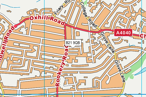 B21 9QB map - OS VectorMap District (Ordnance Survey)