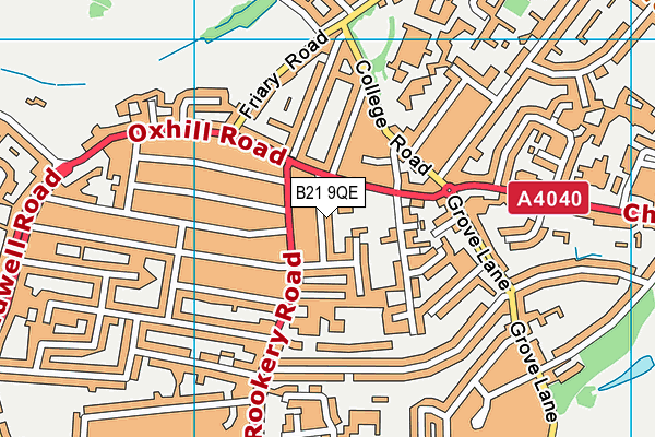 B21 9QE map - OS VectorMap District (Ordnance Survey)