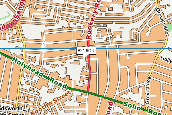 B21 9QU map - OS VectorMap District (Ordnance Survey)