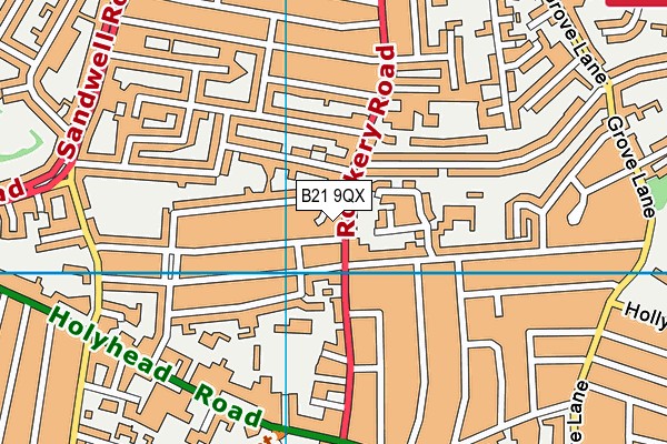 B21 9QX map - OS VectorMap District (Ordnance Survey)