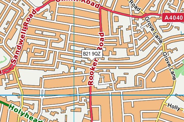 B21 9QZ map - OS VectorMap District (Ordnance Survey)