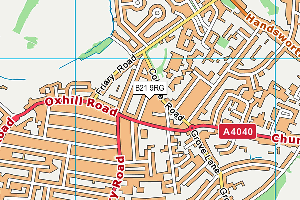 B21 9RG map - OS VectorMap District (Ordnance Survey)