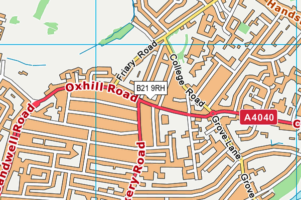 B21 9RH map - OS VectorMap District (Ordnance Survey)