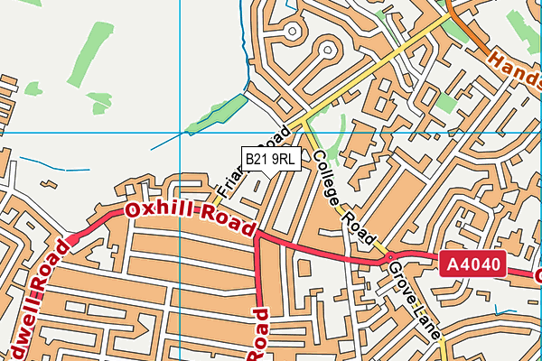 B21 9RL map - OS VectorMap District (Ordnance Survey)