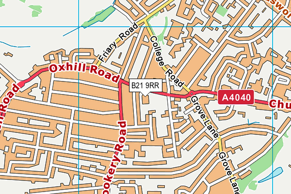 B21 9RR map - OS VectorMap District (Ordnance Survey)