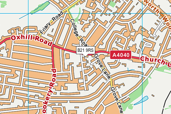 B21 9RS map - OS VectorMap District (Ordnance Survey)