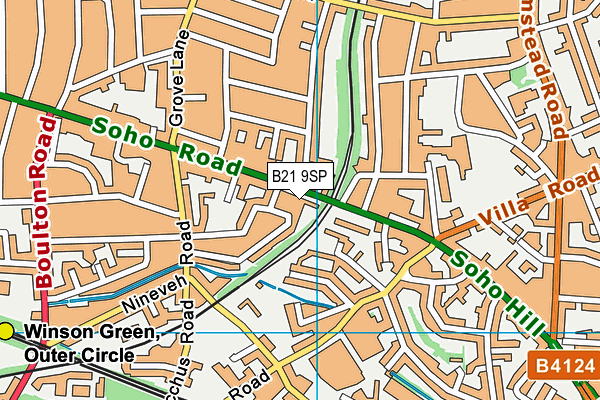 B21 9SP map - OS VectorMap District (Ordnance Survey)