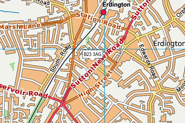 B23 3AG map - OS VectorMap District (Ordnance Survey)