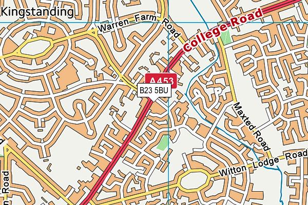 B23 5BU map - OS VectorMap District (Ordnance Survey)