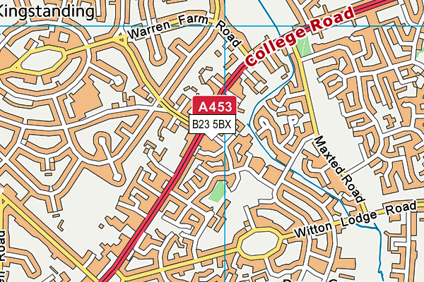 B23 5BX map - OS VectorMap District (Ordnance Survey)
