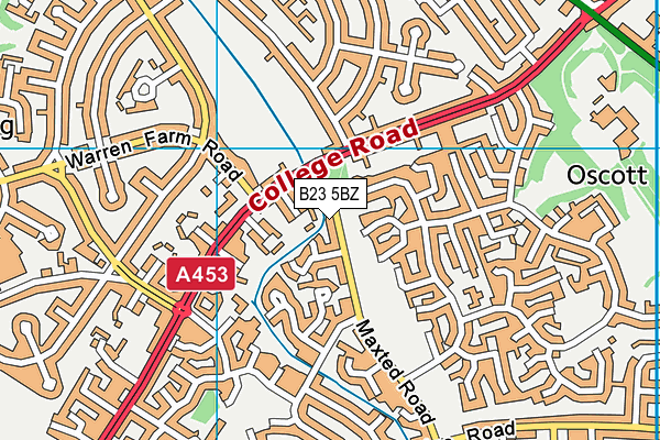 B23 5BZ map - OS VectorMap District (Ordnance Survey)