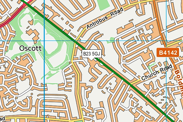 B23 5GJ map - OS VectorMap District (Ordnance Survey)