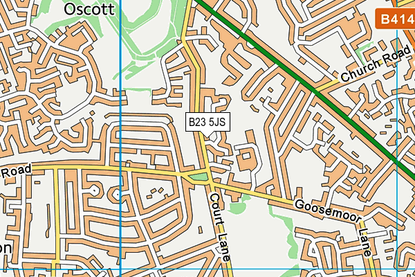 B23 5JS map - OS VectorMap District (Ordnance Survey)