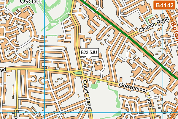 B23 5JU map - OS VectorMap District (Ordnance Survey)