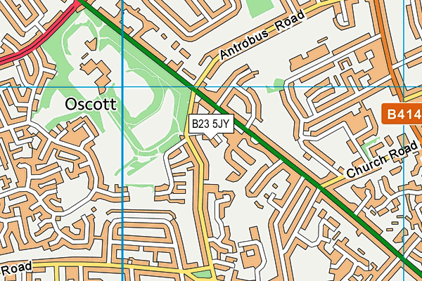 B23 5JY map - OS VectorMap District (Ordnance Survey)