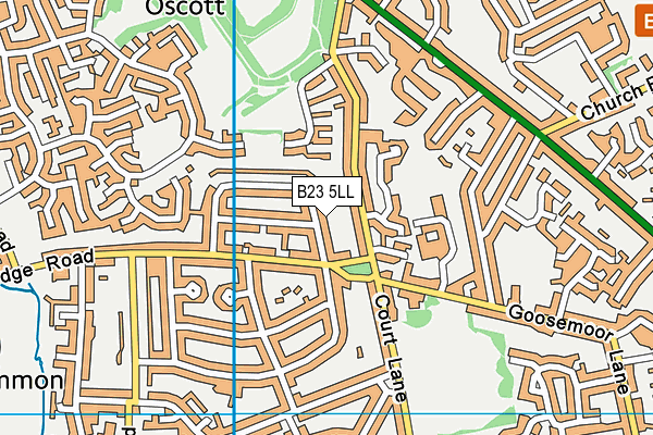 B23 5LL map - OS VectorMap District (Ordnance Survey)