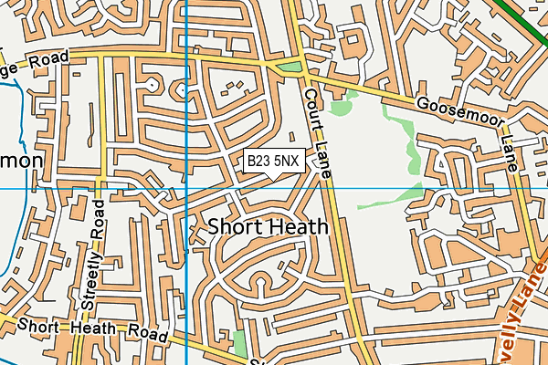 B23 5NX map - OS VectorMap District (Ordnance Survey)