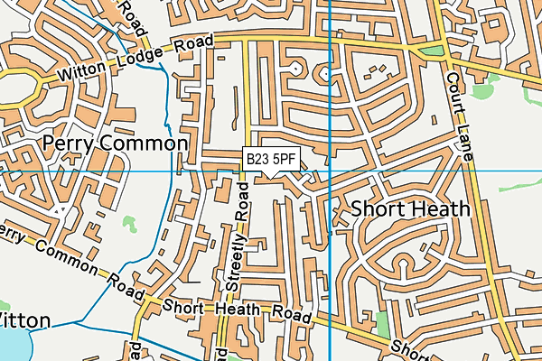 B23 5PF map - OS VectorMap District (Ordnance Survey)