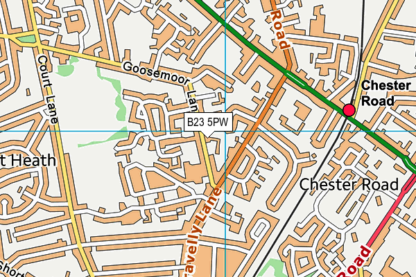 B23 5PW map - OS VectorMap District (Ordnance Survey)