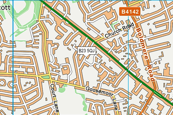 B23 5QJ map - OS VectorMap District (Ordnance Survey)