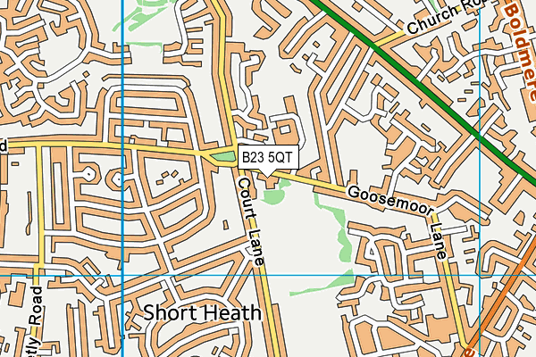 B23 5QT map - OS VectorMap District (Ordnance Survey)