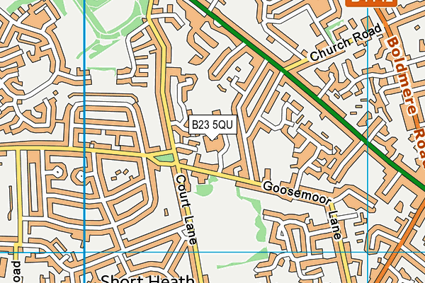 Erdington Court Sports Club map (B23 5QU) - OS VectorMap District (Ordnance Survey)
