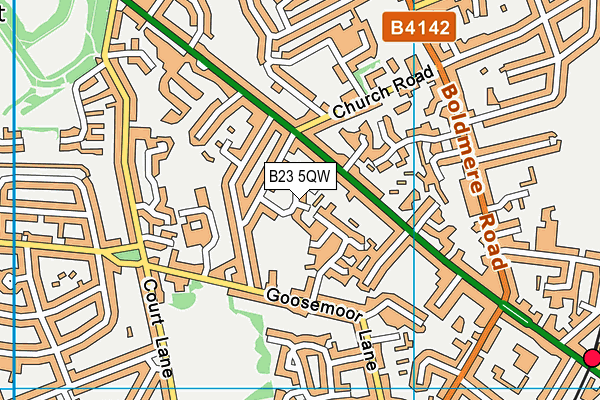 B23 5QW map - OS VectorMap District (Ordnance Survey)