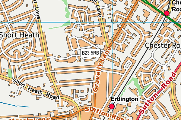 B23 5RB map - OS VectorMap District (Ordnance Survey)