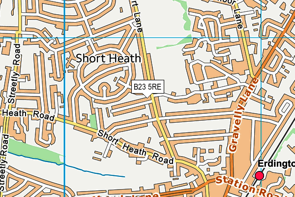 B23 5RE map - OS VectorMap District (Ordnance Survey)