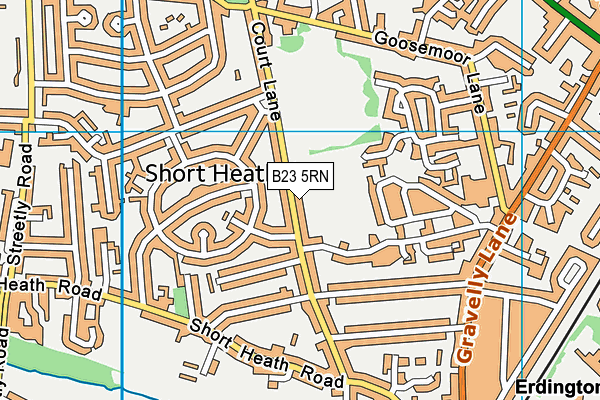 B23 5RN map - OS VectorMap District (Ordnance Survey)