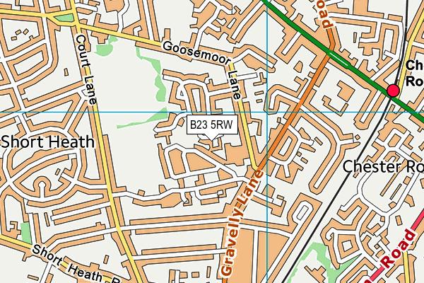 B23 5RW map - OS VectorMap District (Ordnance Survey)