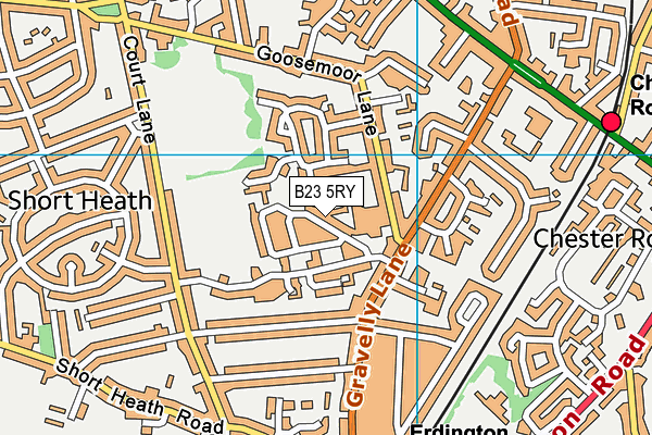 B23 5RY map - OS VectorMap District (Ordnance Survey)