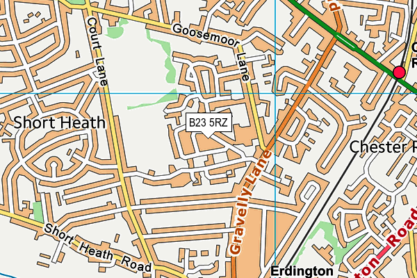 B23 5RZ map - OS VectorMap District (Ordnance Survey)